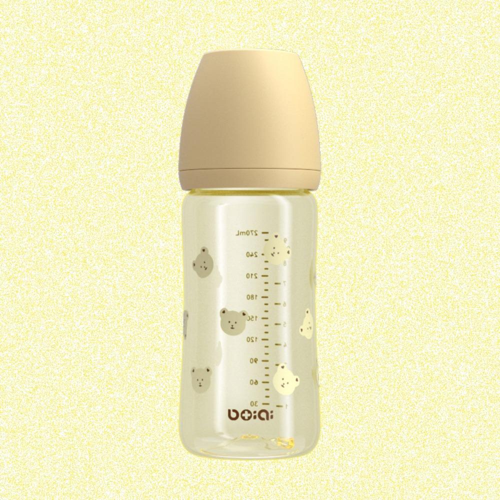 Food Grade Baby Milk Bottle PP Baby Bottle With Handle 270ml Baby Bottle  Feeding Supplies