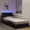 VidaXL Cadre de Lit avec Lumières LED, Lit Simple avec Coussin de Tête de Lit, Lit Adulte, Meuble de Chambre, Moderne, Noir 3213671