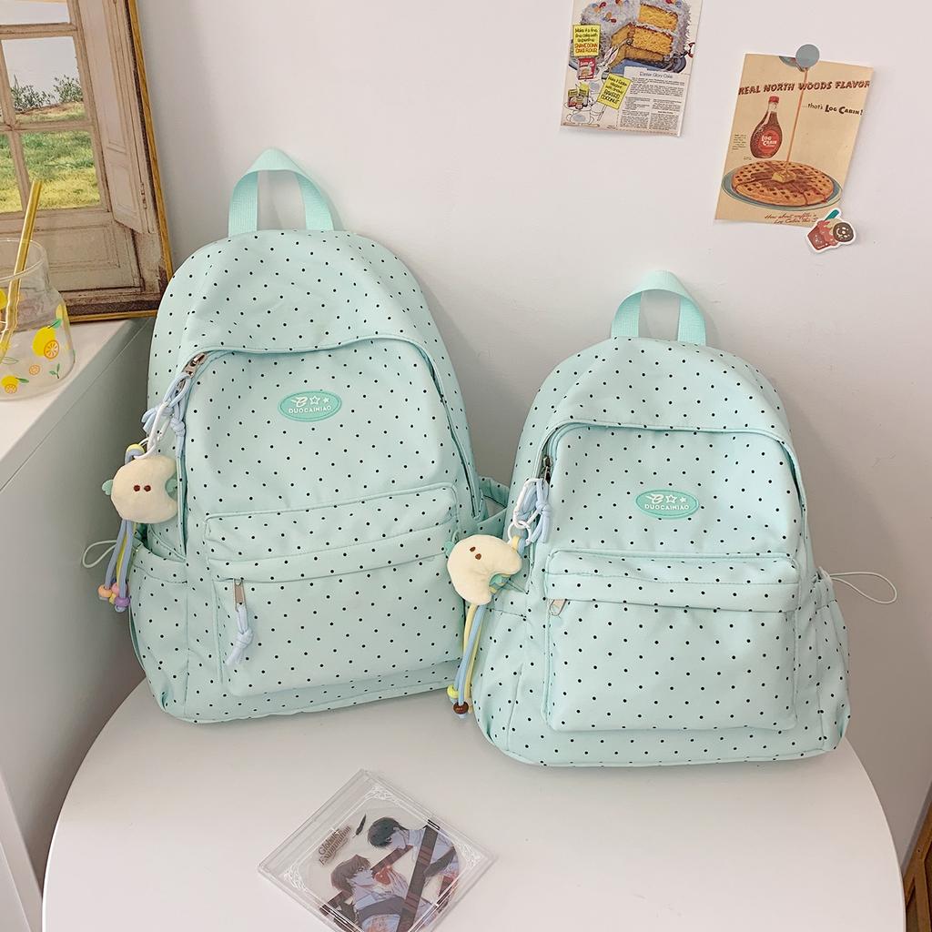 Schoolbag fashion Korean version niche polka dot simple primary school students lightweight versatile ins wind outdoor leisure large capacity backpack