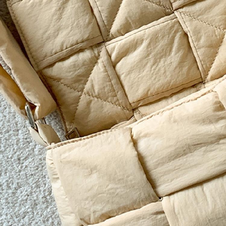 Contemporary Cotton Space HandbagsLarge Puffer Woven Shoulder Bag for Women