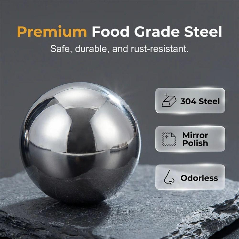 25mm Stainless Steel Ice Cubes Ball Reusable Round Metal Ice Balls New Whiskey Stones Set