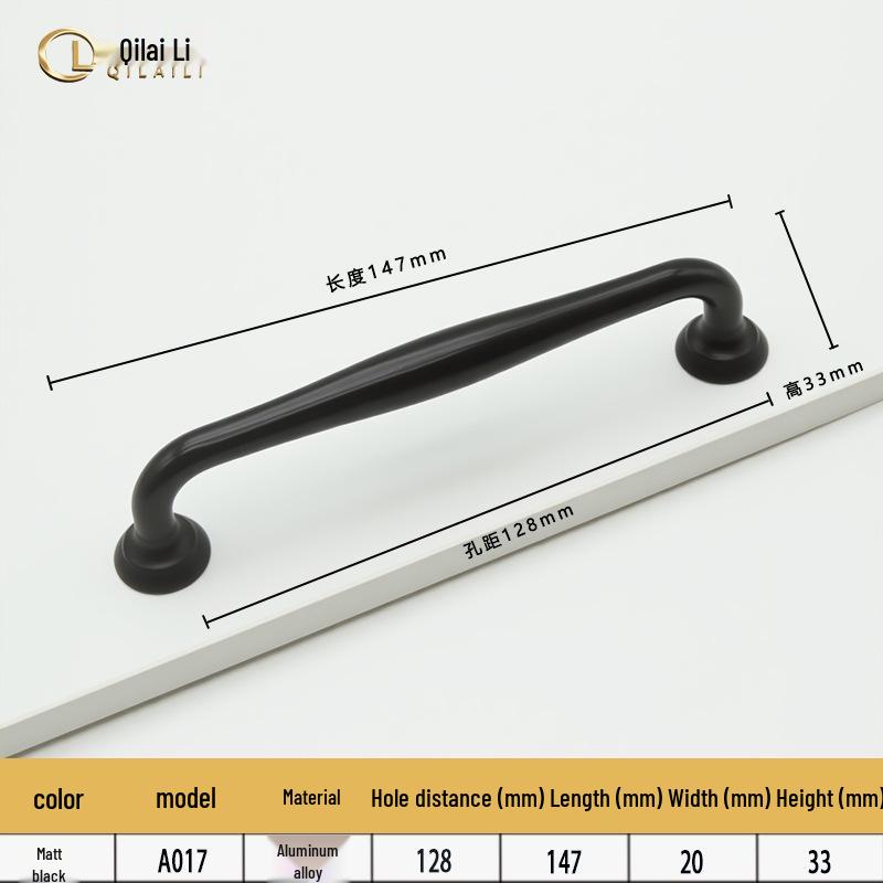 American Black Handle for Cabinets & Drawers: Minimalist Single Hole Design