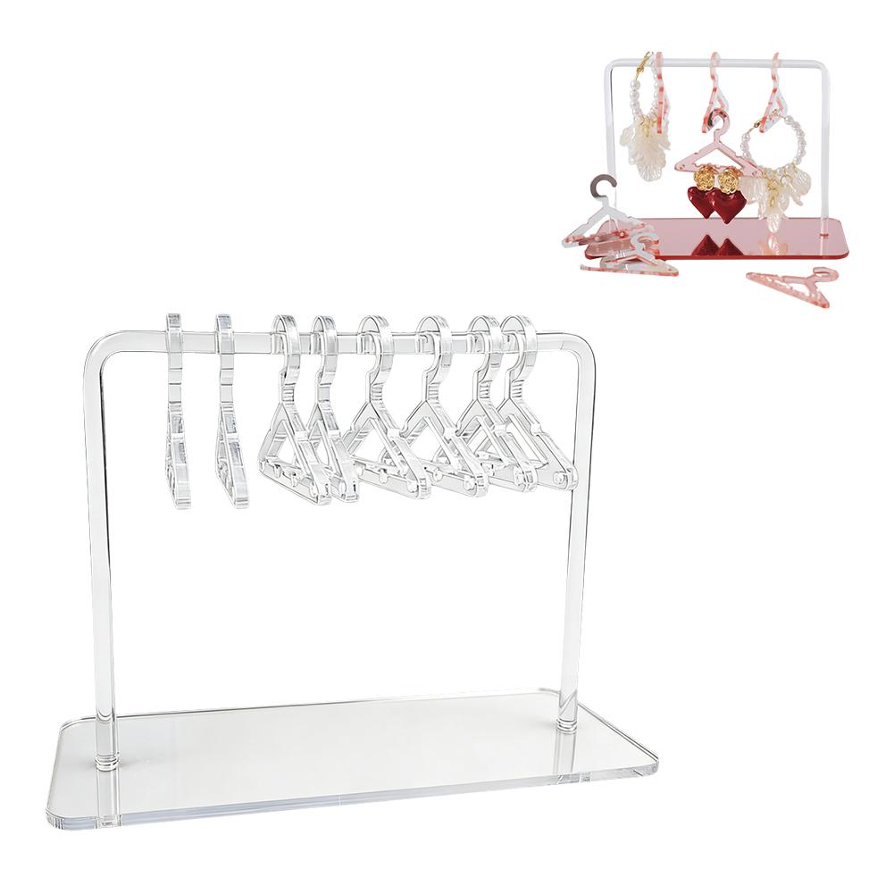 8 st/set Söt Klädhängare Örhänge Displayställ Akryl Smyckesorganisatörshylla Örhänge Hängande Hållare Förvaringstillbehör