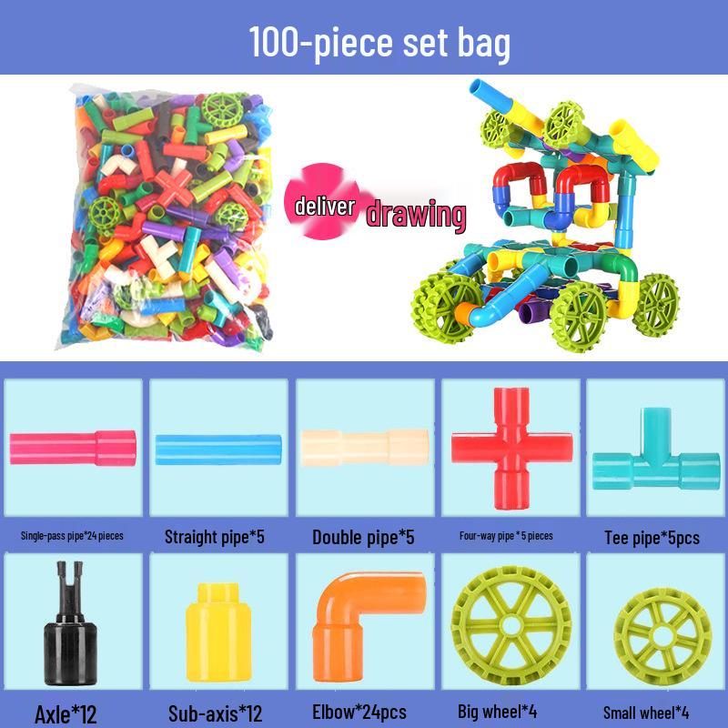 Children's Assembly Water Pipe Building Blocks - Educational DIY Toy for Ages 3+