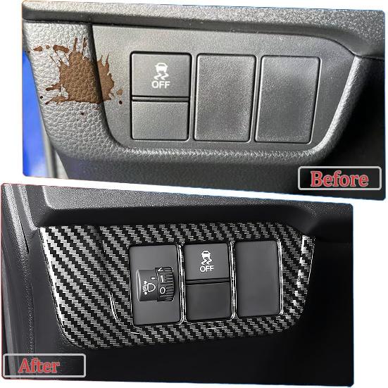 1PCS Car Headlight Switch Buttons Panel Cover Trim for Honda CRV 2024 2025 2026 - ABS Carbon Fiber Sport Interior Accessories