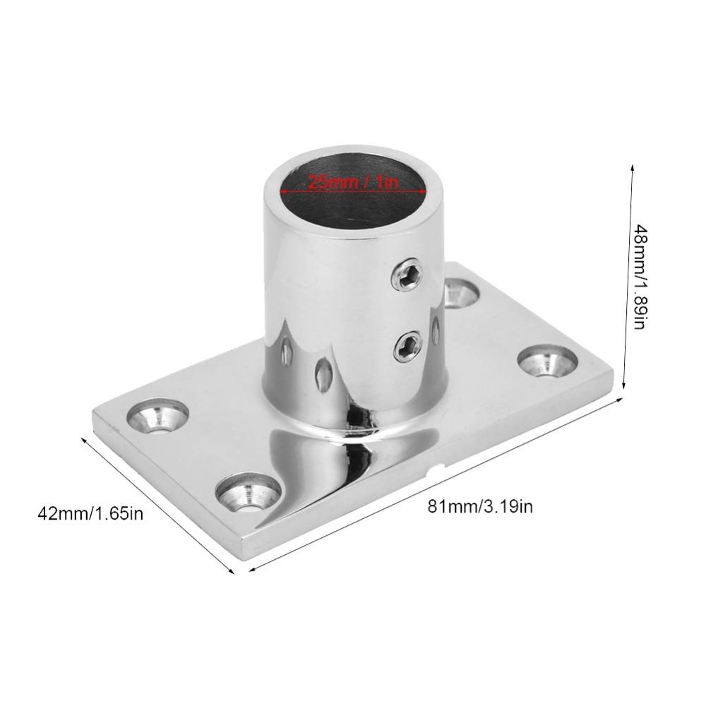 316 Stainless Steel Boat Hand Rail Fitting 90 Degree Rectangular Base Marine Rectangular Base Fitting 1 Inch
