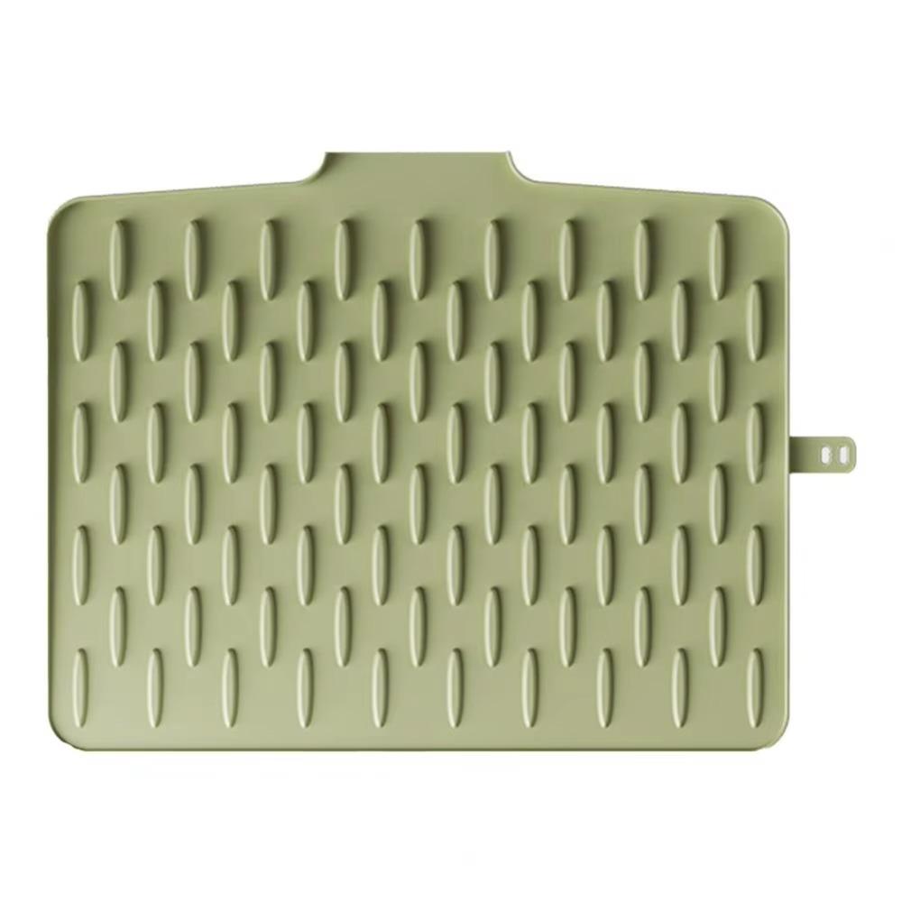 

Heat Resistant Silicone Drain Pad Tilted Design Water Drip Catcher Dish Drying Mat Hot Pots Pans зелёный