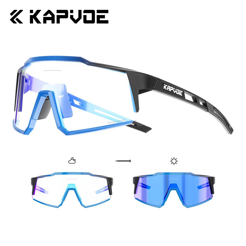 Kapvoe Photochromic Sunglasses Men Cycling Glasses UV400 MTB Clear Mountain Bike Transition Bicycle for Women Sports Eyewear