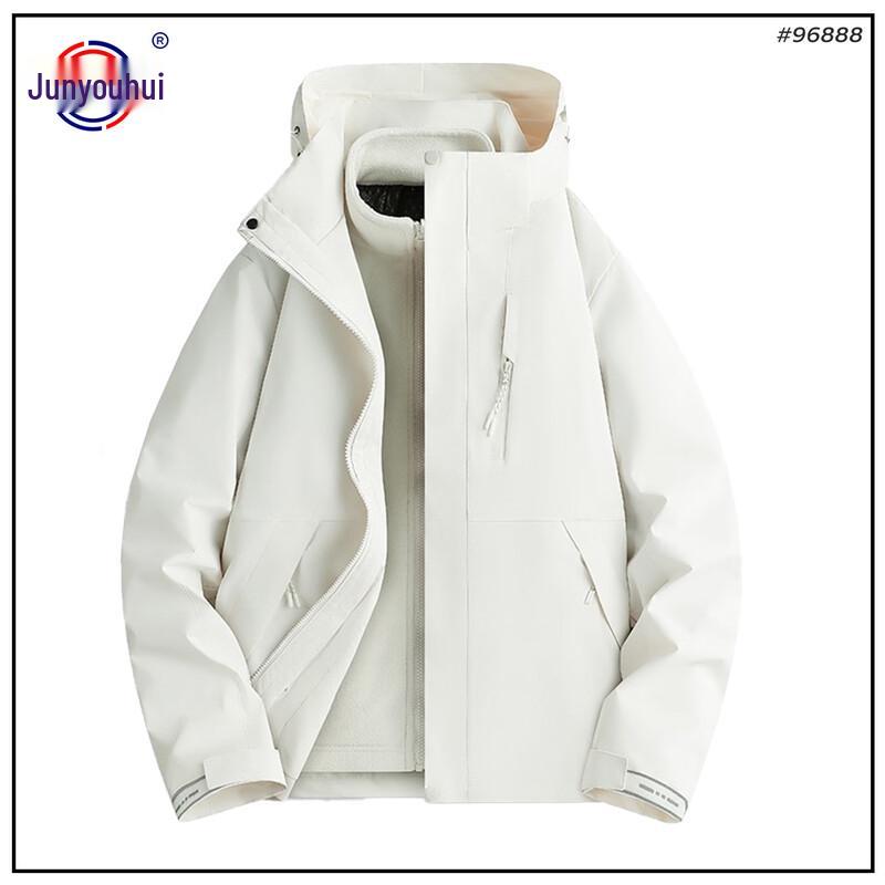 Junyouhui Unisex Hooded Windproof Waterproof Outdoor Jacket 2XL