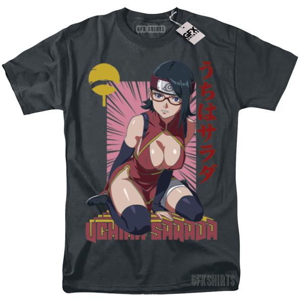 Naruto Sarada Uchiha Shirt Anime Manga Hentai Waifu Cosplay T-Shirt