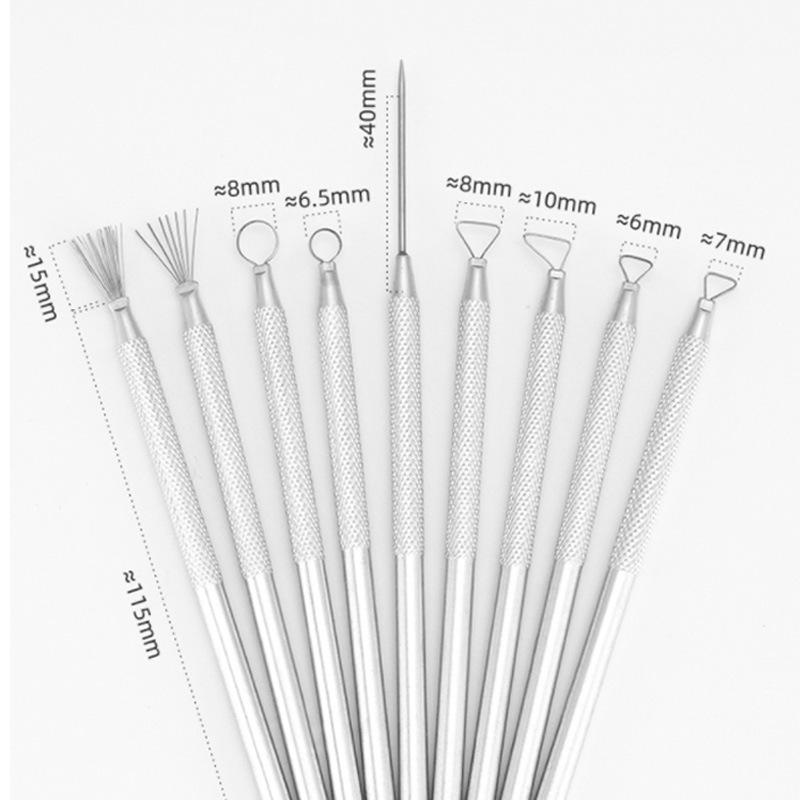 Seven-Needle Steel Brush for Ultra-Light Polymer Clay Shaping Tools, 7-Piece DIY Set