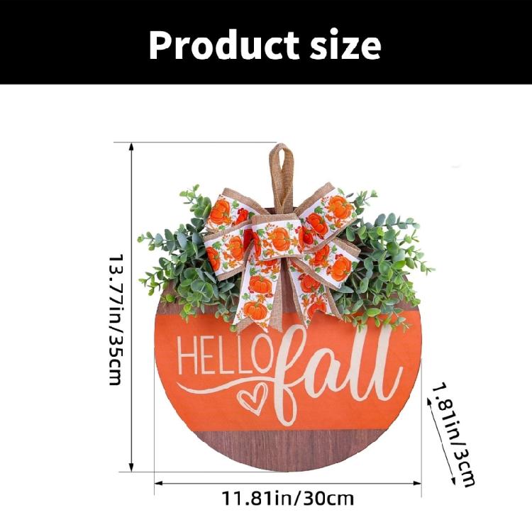 Elegant Fall Pumpkins Bowknot Wood Hanging Ornament Sign Fashion Accessory for Festival Home and Yard Decoration