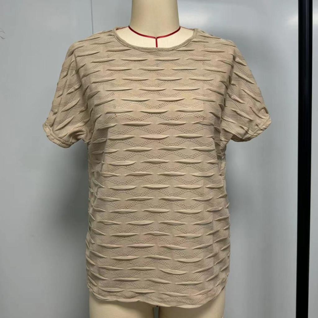 Summer Fashion Comfortable Casual Women's Solid Color Bat Sleeve Round Neck Top