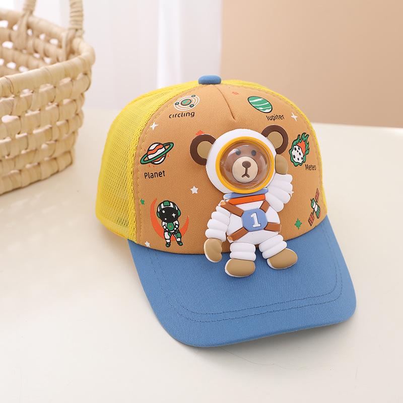 1pcs Kids Fashion Baseball Caps For Cartoon Cute Bear Retro Hip Hop Hat Unisex Street Adjustable Sun Visor Cap