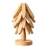 Yousheng Christmas Tree Trivet Set Wooden Coasters with Stand Heat-Resistant Pot Holders Festive Table Protector for Hot Dishes