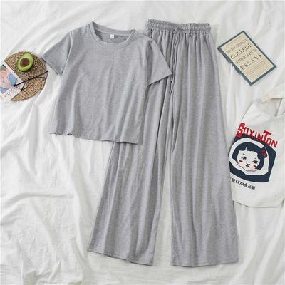 Completo estivo 2025 stile coreano da donna a maniche corte e set di pantaloni a gamba larga - Due pezzi casual alla moda