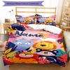 3pcs Custom Name Animals Bedding Set Duvet Cover Closure Includes 1 Duvet Cover & 2 Pillowcases, Soft and Comfortable for All Seasons.