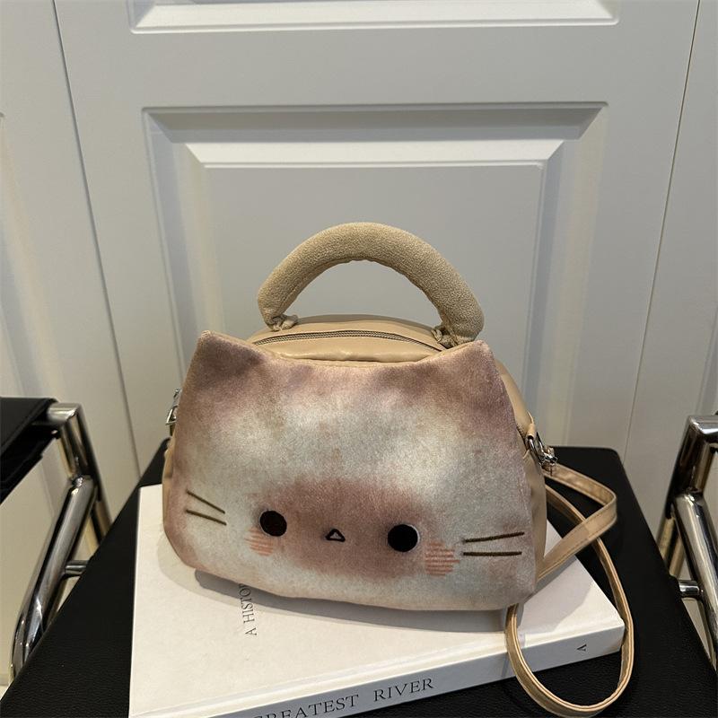 

Модная мультяшная универсальная сумка через плечо в виде кота-тоста, женская модная трендовая персонализированная повседневная сумка-мессенджер для通勤 хаки