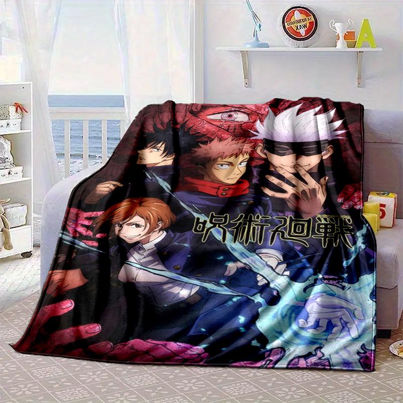 Jujutsu Curse Battle Blanket Flannel Blanket for bed, sofa, Camping, Hiking, Picnic Essentials, gift for family Fan gifts
