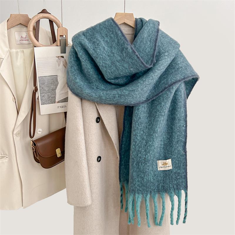 Autumn And Winter Women'S New Soft Pashmine Wool Long Scarf Macaron Solid Fashion Warm Outdoor Large Muffler Shawl