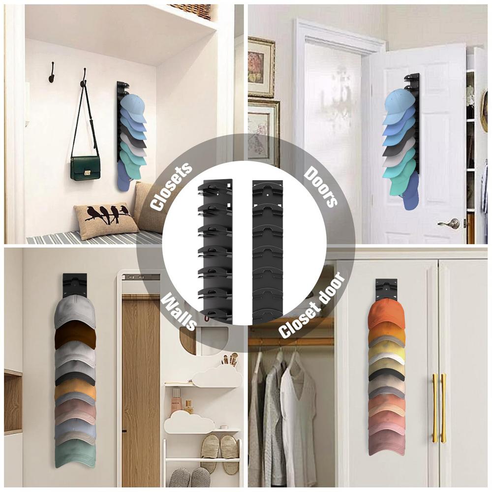 Wall Mounted Hat Rack Baseball Cap Storage Hanger Adhesive Display Holder Cap Organization For Cloakroom Closet Home Storages
