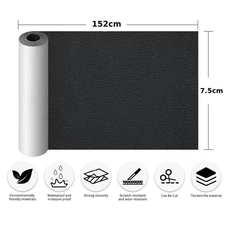 Black Leather Tape Leather DIY Repair Patch Tape Self Adhesive Leather Repair for Furniture Couch Sofa Car Seats Office Use Chair