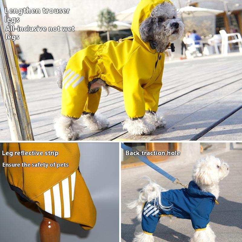 Waterproof Dog Raincoat Full Coverage 4 Legs Pet Jacket for Small Medium Dogs Teddy Bichon Pet Dog Clothes for Small Dogs
