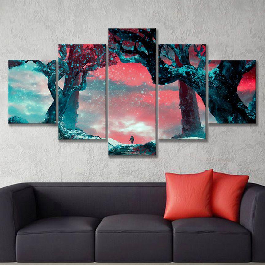 

No Framed 5 Panel SEKIRO Shadows Die Twice Video Games HD Wall Art Canvas Posters Pictures Paintings Home Decor for Living Room 20x35 20x45 20x55cm
