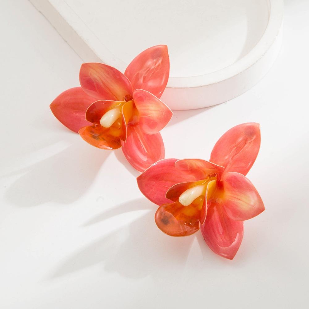 1 Pair Exaggerated Design Flower Stud Earrings Elegant Boho Earrings  Women Accessories