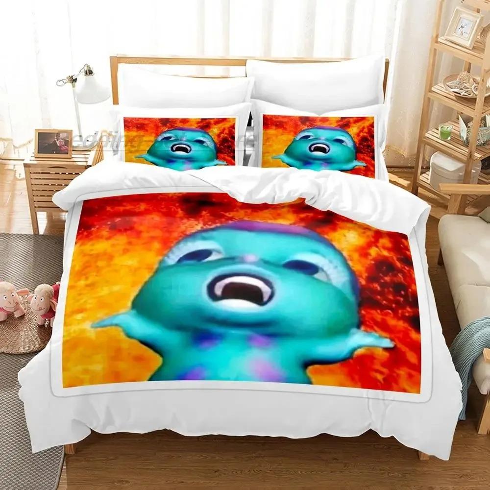 Nieuw Bibble meme Beddengoed Set Enkel Twin Volledig Queen King Size Bed Set Aldult Jongens Slaapkamer Dekbedovertrek Sets 3D Anime Beddengoed Set EU single(135x200cm)