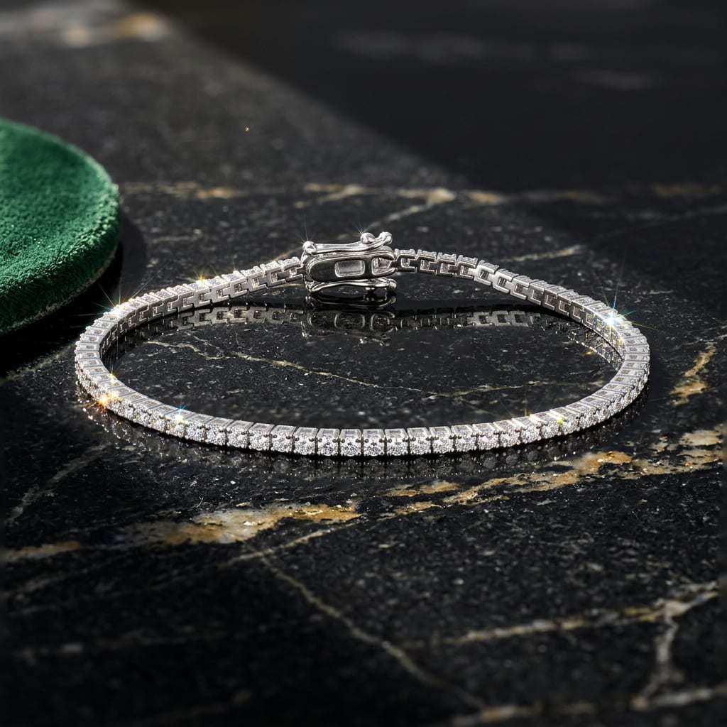 Moissanite 2.5mm Tennis Bracelet for Girls: Thin 925 Silver Luxury Chain