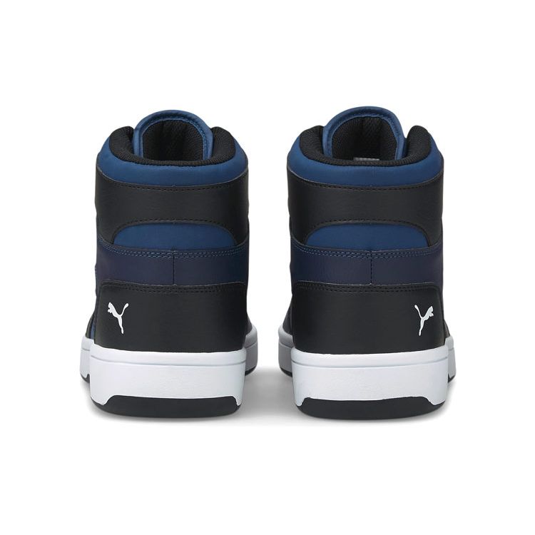 PUMA Rebound LayUp Mid Top Basketball Shoes Black Blue Trendy Versatile 369573-22
