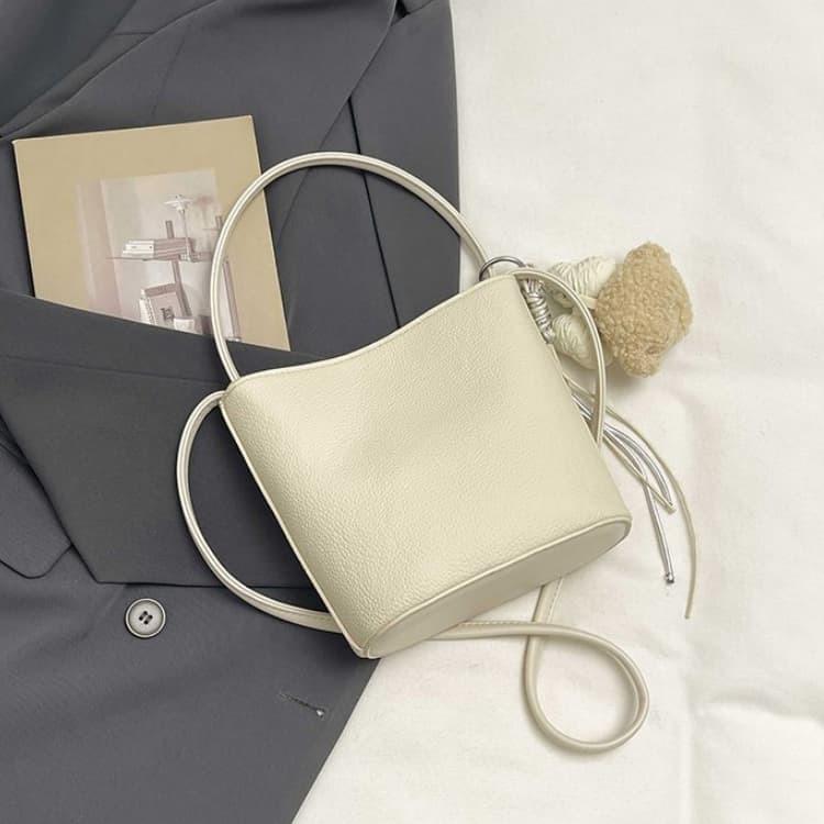 Модная веганская сумка через плечо, модная однотонная сумка через плечо, женская повседневная сумка и кошелек бежевый