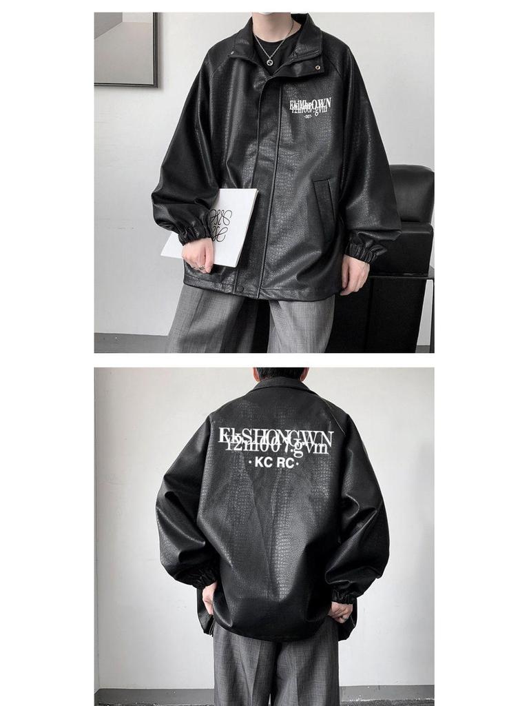 2025 Herren PU Leder Motorradjacke - Puffig, Weiche Lammnappa-Textur, Lässige Lockere Passform für Herbst und Winter