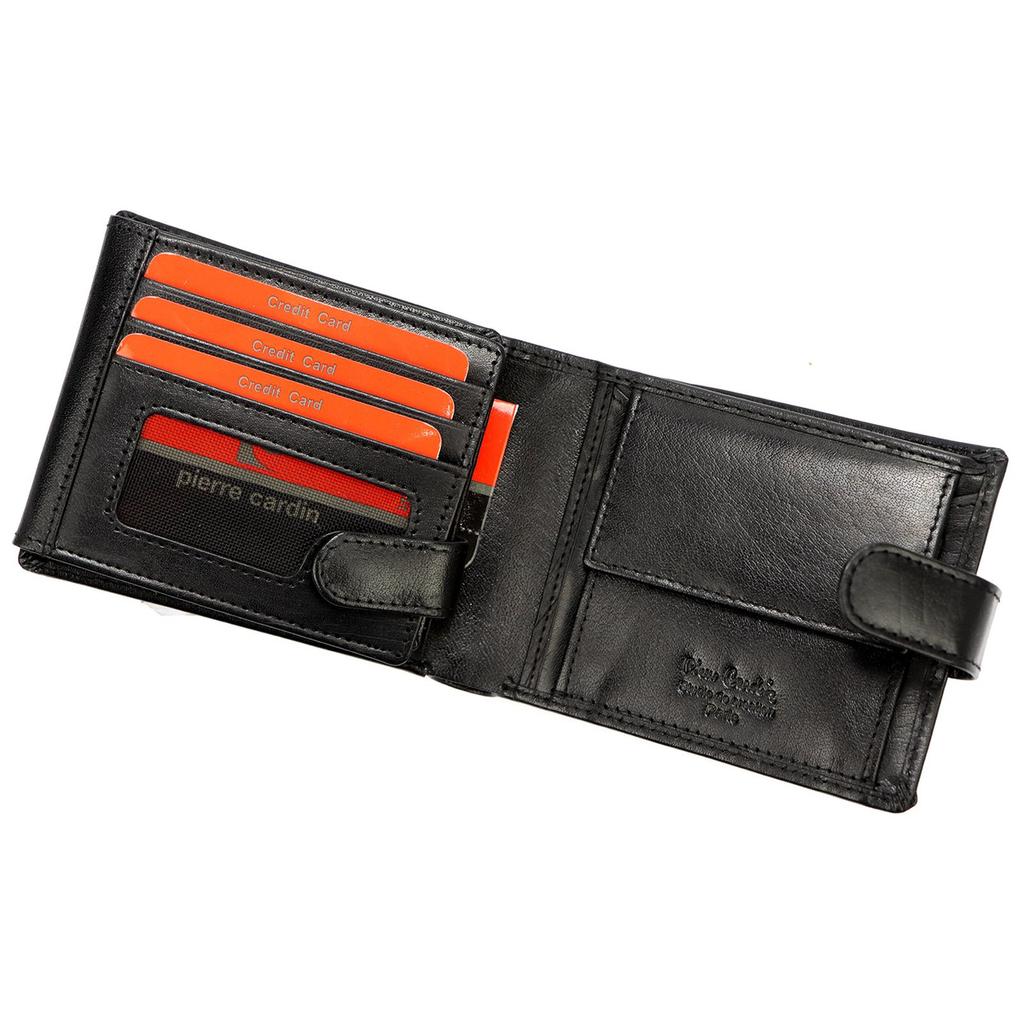 Zapinany Skórzany męski portfel od Pierre Cardin