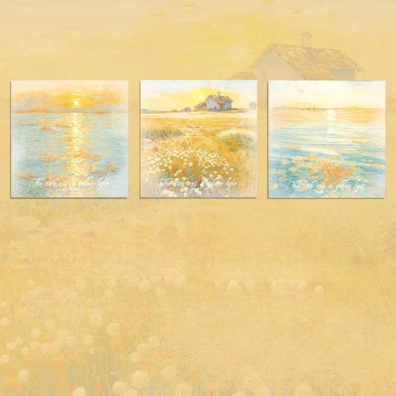 90sheets Light Dream Series Ins Landscape Illustration Material Notes Creative Handbook DIY Scrapbook Aesthetic Craft Paper