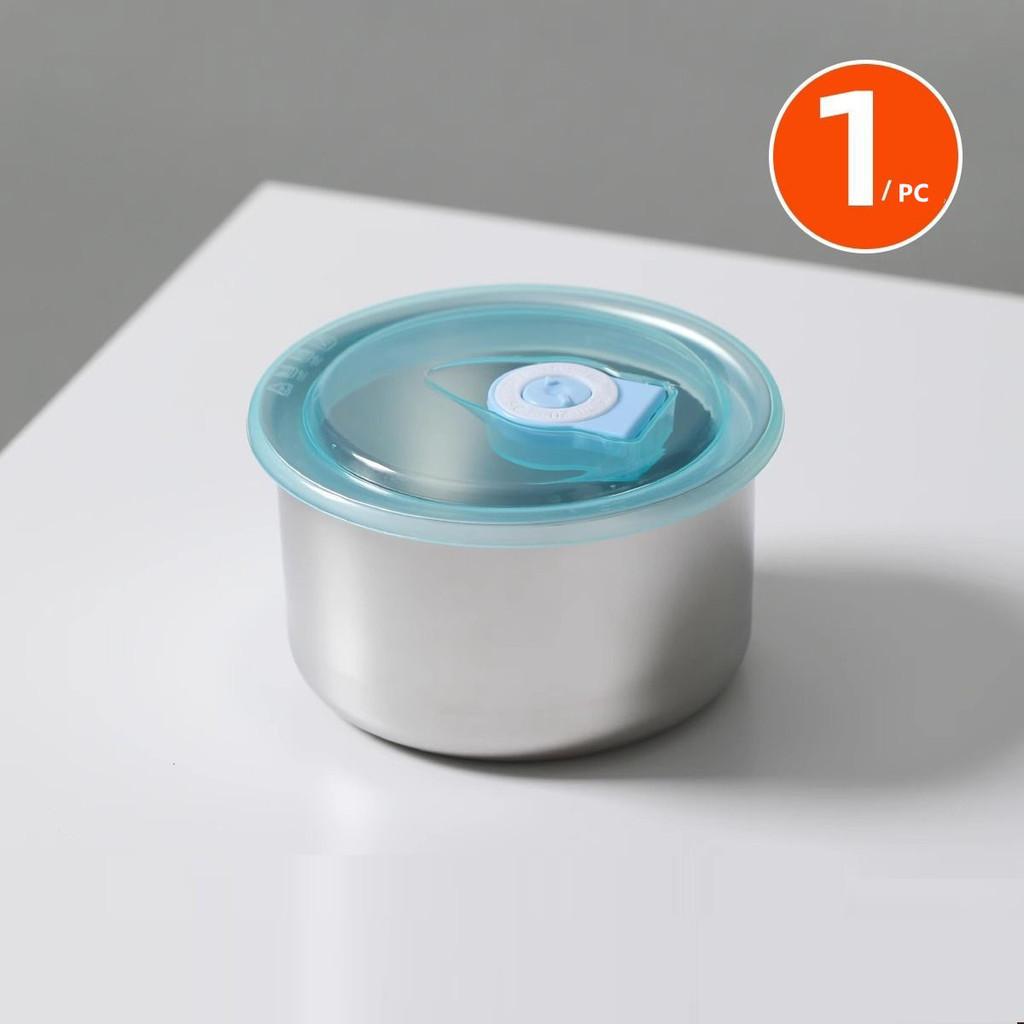 Round Fresh Bowl With Lid Stainless Steel Refrigerator Storage Box Kitchen Food Packaging Box Fruit Storage And Preservation Box