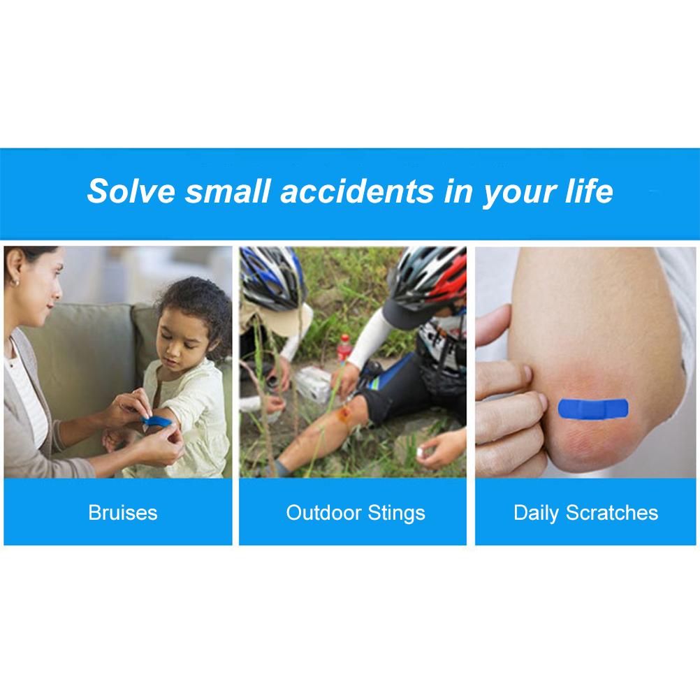 

100 шт. синие индикаторные бинты, кухонные клейкие прямоугольные пластыри для повара синий