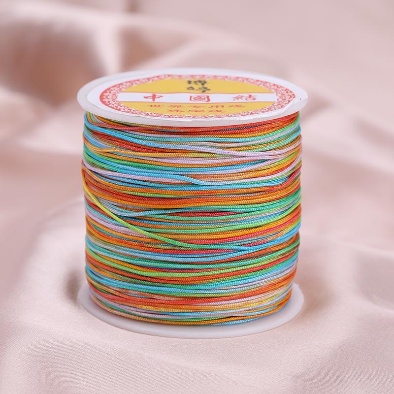 Colorful Gradient Handcrafted Bracelet Rope with Jade Hue - 100m Braided DIY Cord for Pendants