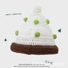 Creative and cute Christmas wool hat female autumn and winter funny cartoon handmade warm ear protection hat pullover hat tide