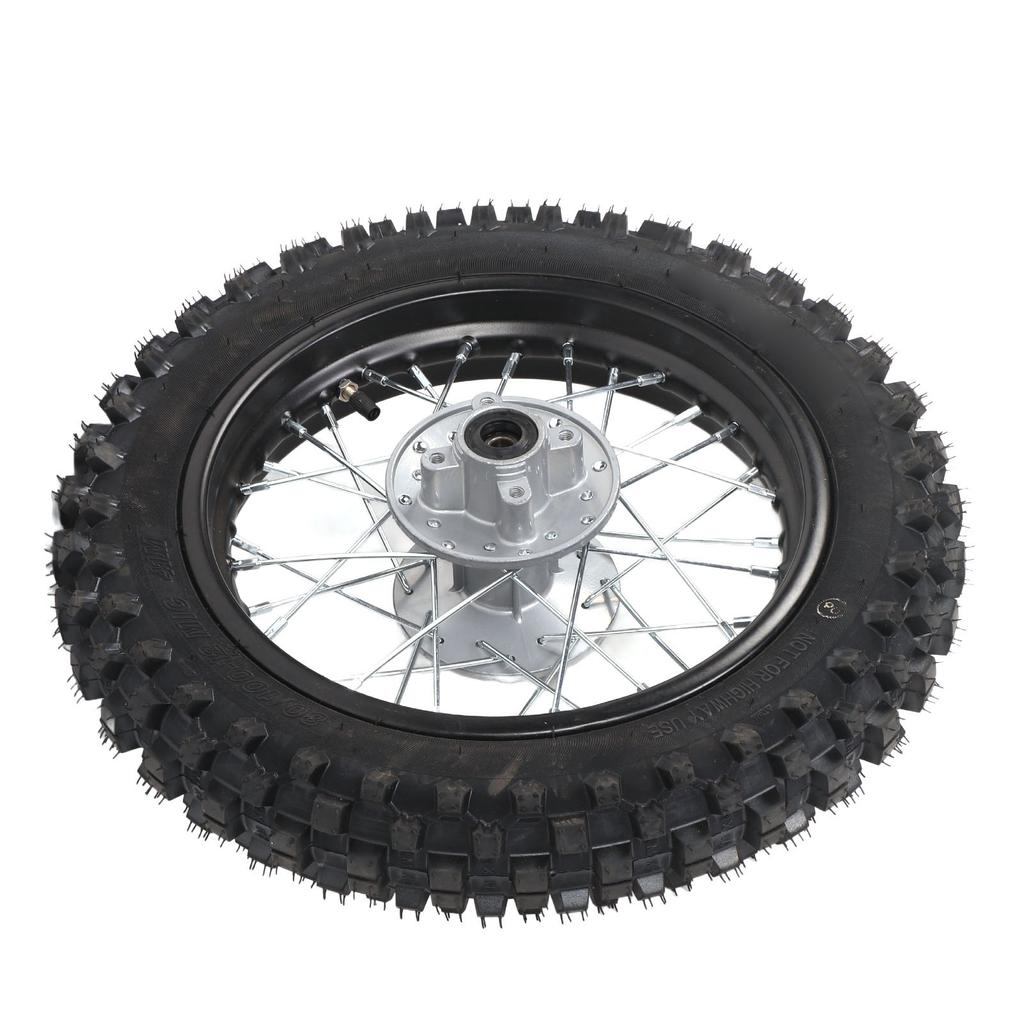 80 100‑12 Rear Rim Tire Dirt Bike Rear Wheel for 70 90 110 125 140 150 160cc Petrol Scooter
