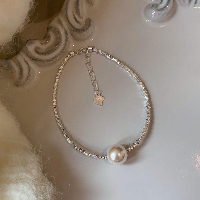 

Браслет из стерлингового серебра 925 пробы с мелкими серебряными бусинами и жемчугом для девочек, доступная роскошь, нишевый дизайн, минималистичное элегантное серебряное украшение Pearl Bracelet/Strip