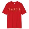 Paris Romantic City Letter Graphic Print Tees Men T-Shirt Summer Loose Clothing Loose Cotton Oversize Tshirt Street Soft Tops
