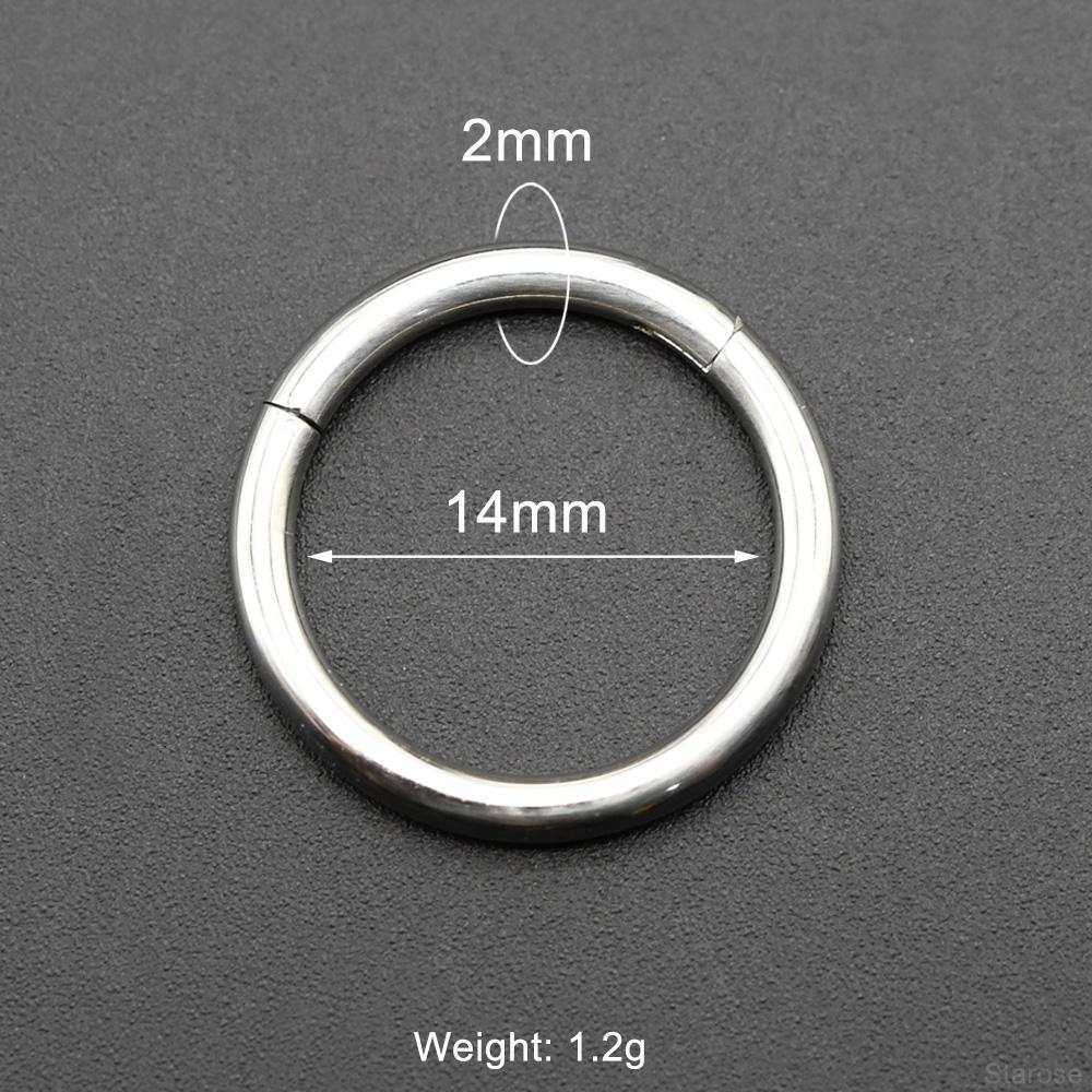 Glatte Scharnier-Segment-Creole aus Edelstahl 00G Große Größe Septum Clicker BCR PA Piercing Nasenring Ohrdehner Gewichte