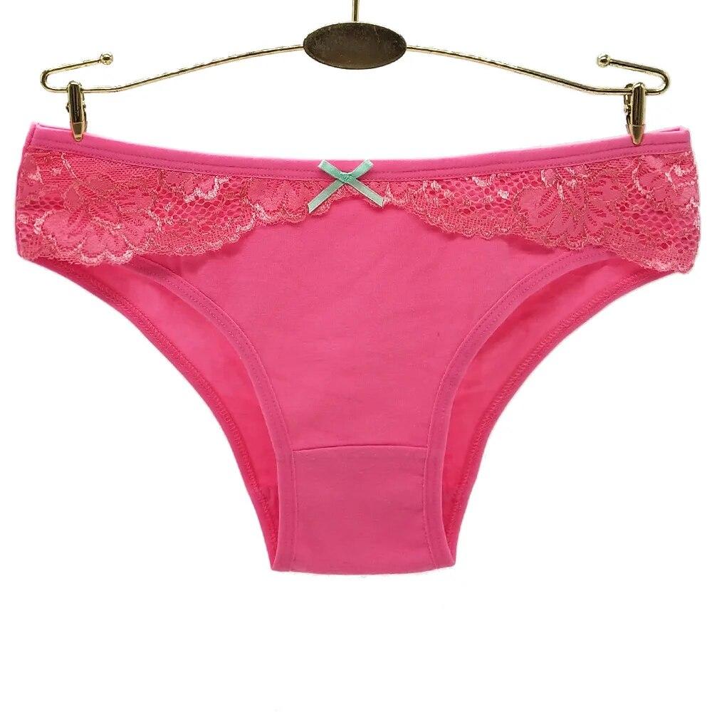 Cotton Women Briefs Sexy Lace Patchwork Panties Female Underwear Lingerie 6 Pcs/set