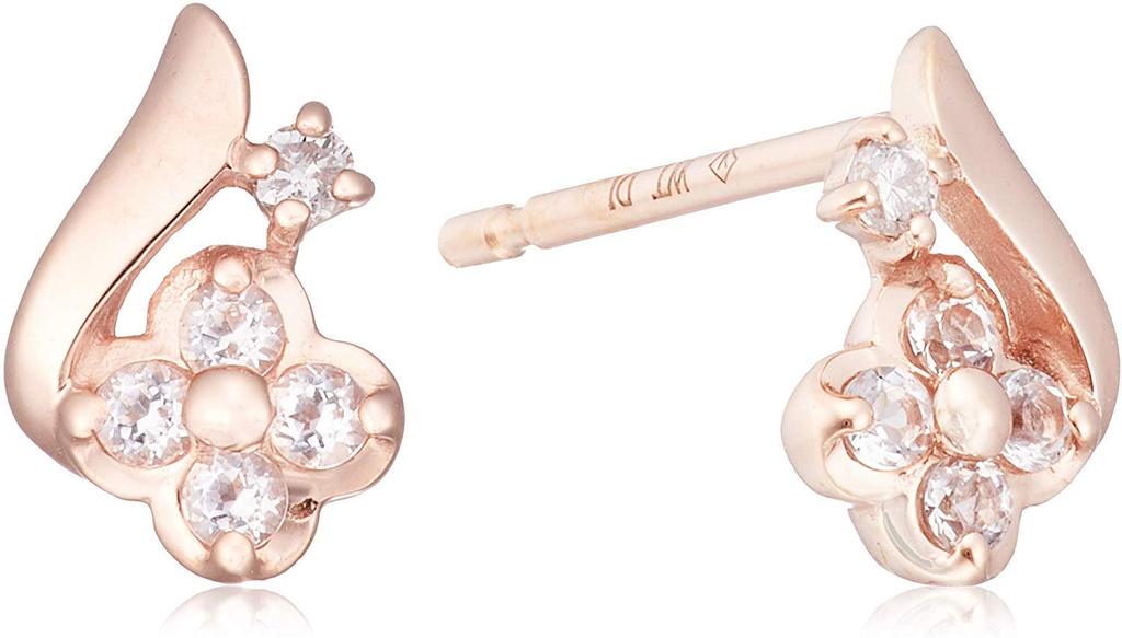 Vendome Ohrringe K10 Roségold Weißtopas Diamant Blume GJAA0292 TH [Offiziell] [VIH Aoyama]