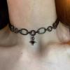 Collier Pendentif Étoile Noir Tendance Y2K pour Femmes Chokers en Cuir Charms Zircon Strass Vintage Punk Cool Bijoux Cadeaux
