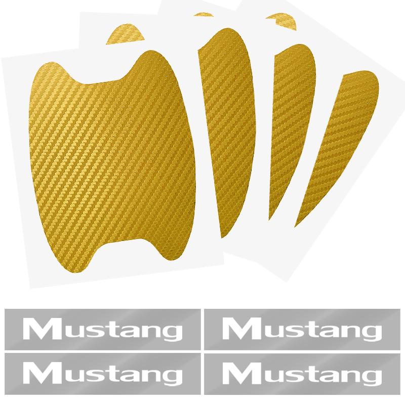 Car Door Sticker Carbon Fiber Scratches Auto Handle Protection Film For Ford Mustang Spoiler Shelby GT 350 500 Cobra E Focus 2 3 MK3 Kuga