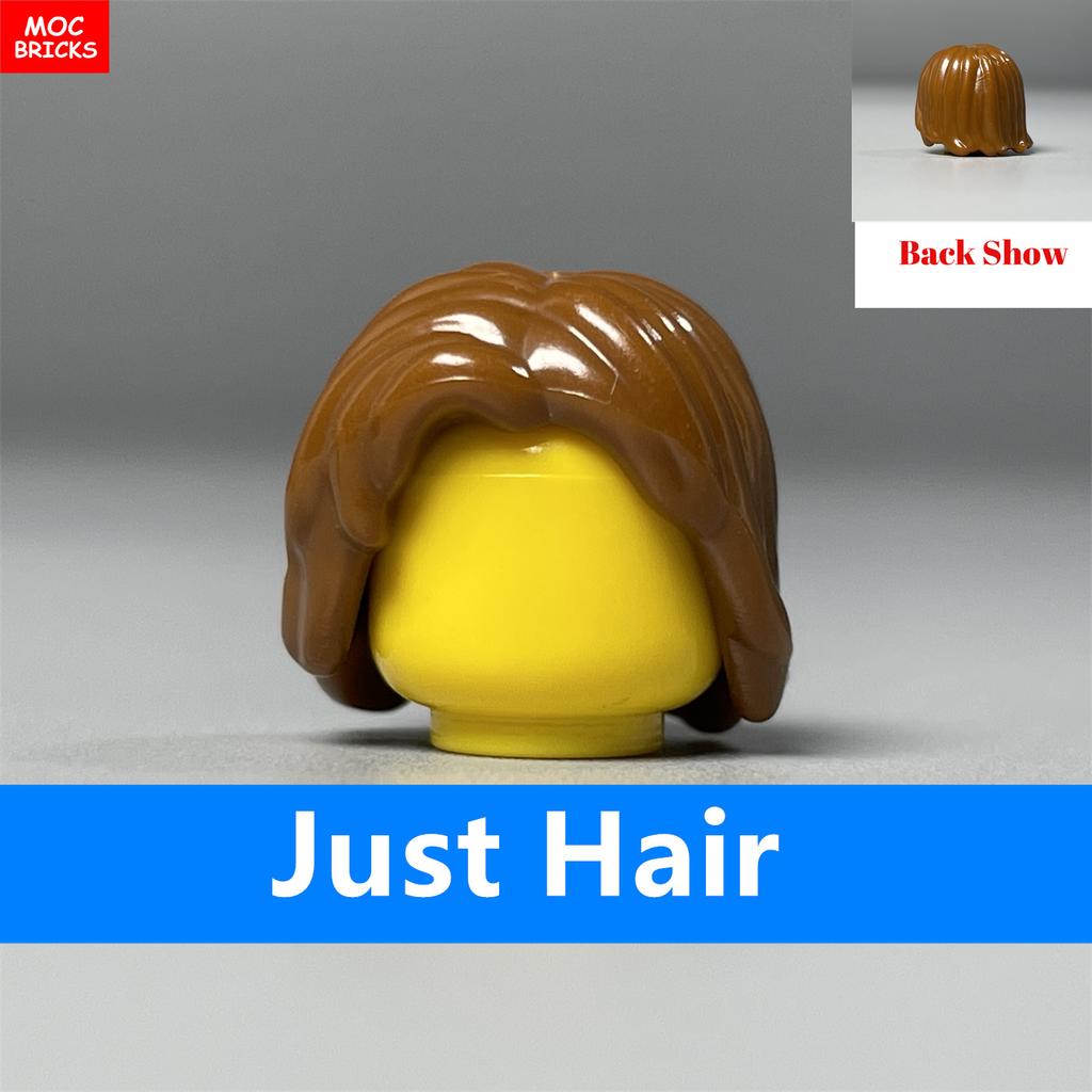 MOC Bricks 4cm Figure Body Wear Male Boy Fire Brown Hairs Assembled Building Blocks Educatinal Plastic Toys