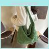 Trendy Corduroy Shoulder Bag Large Capacity Stylish Commuter Tote Bag For Daily Use
